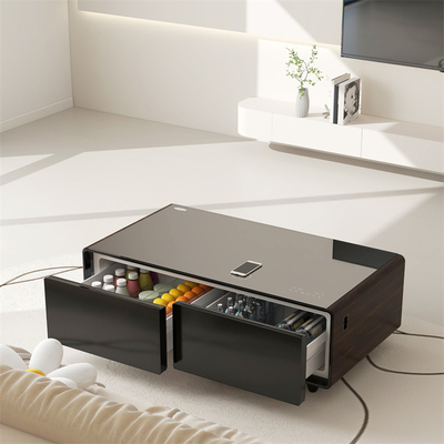 ホテルの冷蔵庫 カフェテーブル 135L デュアルUSB充電ポートと内蔵ミュージックプレーヤー