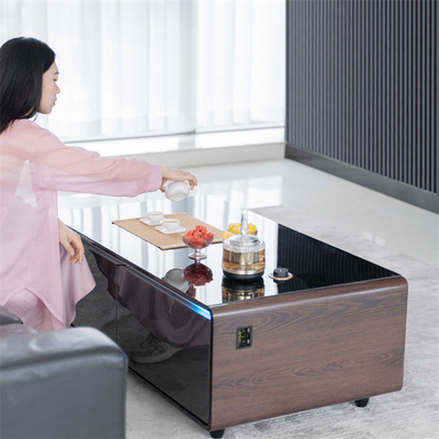 多機能ミニ冷蔵庫 無線充電と音楽プレーヤー付きのコーヒーテーブル
