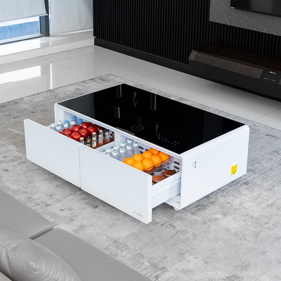 リビング 家具 現代のコーヒーテーブル 冷蔵庫スピーカーと無線充電