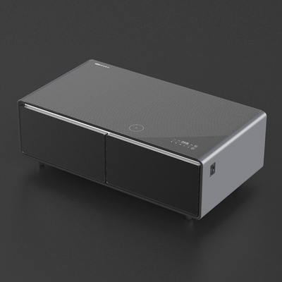 モダンなスマートミュージックテーブル冷蔵庫とミュージックプレーヤーの引き出しと家具保管庫