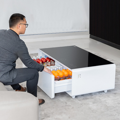 無線USB充電器と内蔵スピーカーのプライベートモールド モダンコーヒーテーブル冷蔵庫
