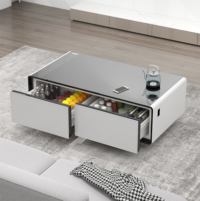 カスタマイズされたカラーワインクーラー 冷蔵庫 スマートコーヒーテーブル ダブルコンプレッサー アプリ制御