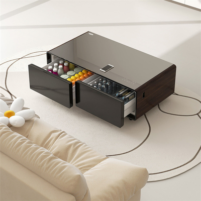 ホテルアプリ制御 スマートコーヒーテーブル ラグジュアリーキャビネット 無線充電付き飲料