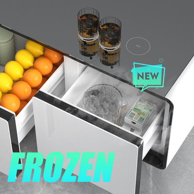 モダン リビング 雑貨 スマート カフェテーブル 無線充電とミニ冷蔵庫