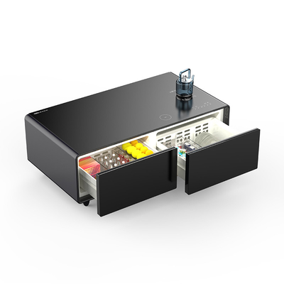 スマート家具 2 ドローヤー タッチコントロール 135L 冷蔵庫とLEDライト付きコーヒーテーブル