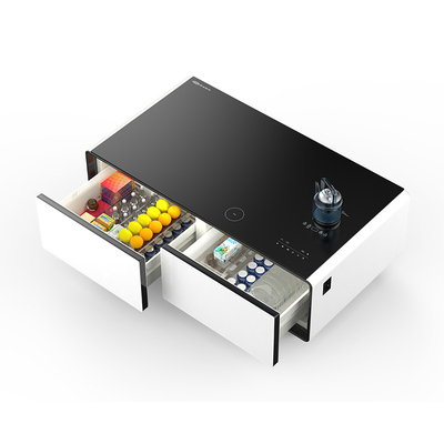 スマート家具 2 ドローヤー タッチコントロール 135L 冷蔵庫とLEDライト付きコーヒーテーブル