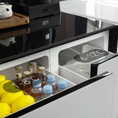リビングルーム家具 冷却用引き出し付きコーヒーテーブル 90L ダブルドア冷蔵庫