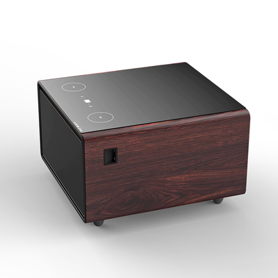 モダン スマート コーヒーテーブル テンプレート ガラス トップ と ワイン クーラー 総重量 33.5KGS