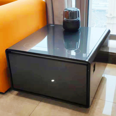 現代の折りたたみガラスLEDライト 無線充電 家庭用オフィス家具のためのコーヒーテーブル