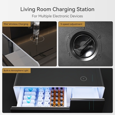 2024 ワイヤレス充電と直接冷却冷蔵装置の現代スマートコーヒーテーブル