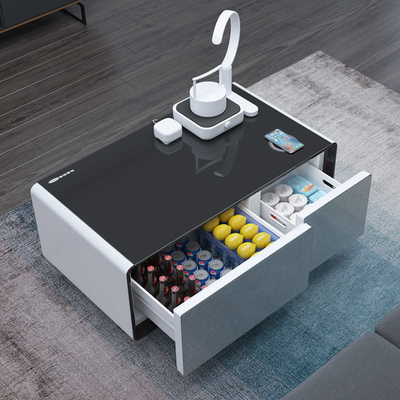 ロゴ デザイン 白い電気コーヒーテーブル 現代の冷蔵庫冷却技術