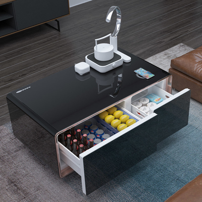 ロゴ デザイン 白い電気コーヒーテーブル 現代の冷蔵庫冷却技術