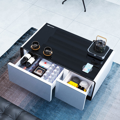 リビングルーム家具 現代のスマートコーヒーテーブル 冷蔵庫と冷却引き出し