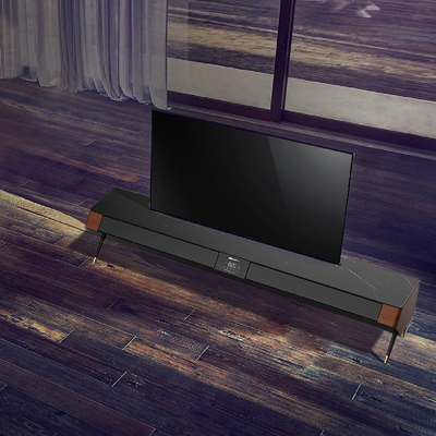 モダンな木製テレビテーブルキャビネット 多機能電気LEDタッチエアコン