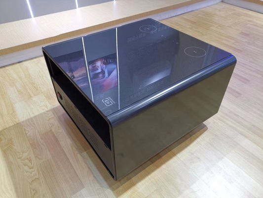 小型家庭用オフィス家具 テーブル冷蔵庫とLEDライト付きの現代スマートコーヒーテーブル