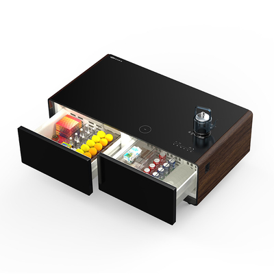 リビングルーム家具 コーヒーテーブル デジタルディスプレイとミニ冷蔵庫