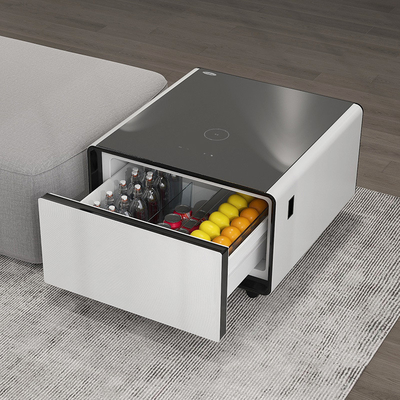 2024 モダン アルミ スマート カフェテーブル ワイヤレス充電と冷却ガラストップ
