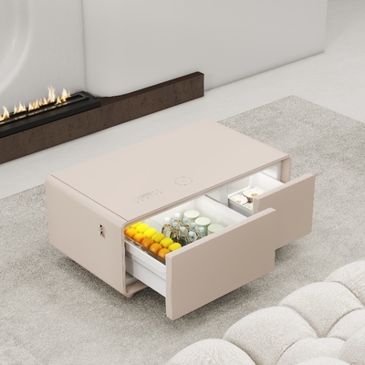 リビング 家具 ワイヤレス充電とミニ冷蔵庫の現代コーヒーテーブル